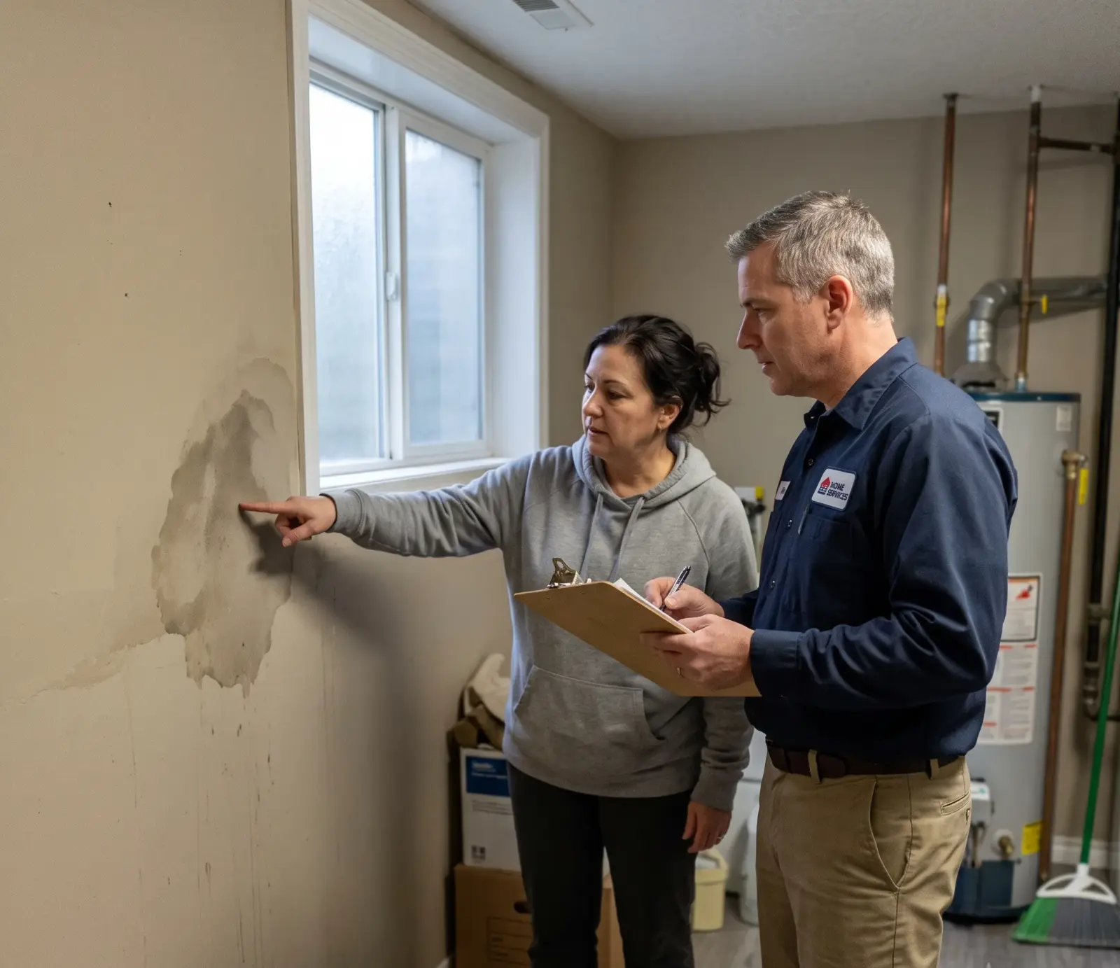 Emergency water extraction being performed at a property in the United States